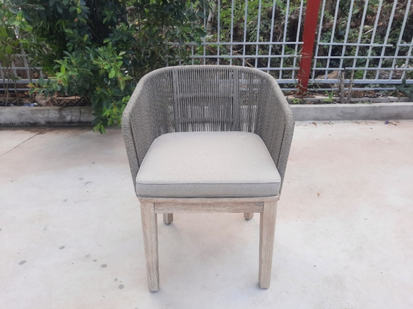 Кресло деревянное плетеное Tagliamento Flores серый