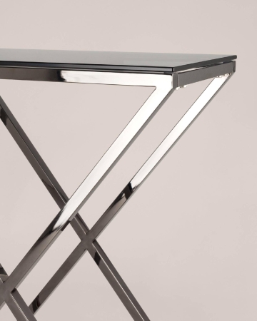 Консоль ИНСИГНИЯ 115*30 сталь темный хром стекло дым