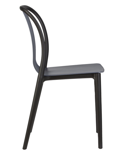 Стул обеденный ADAM черный, серо-голубой