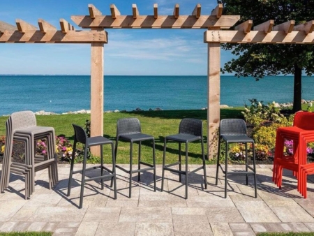 Стул пластиковый барный Lido красный