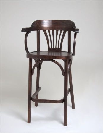 Полубарный деревянный стул Венский 650 темный тон с твердым сиденьем