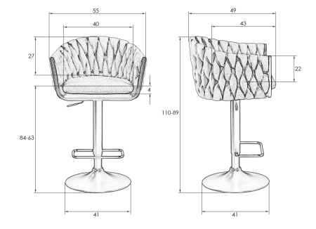 Набор 2 шт Стул барный LEON, зеленая ткань (LAR 275-23)