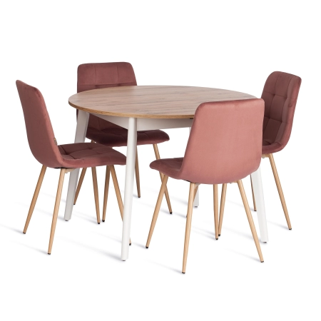 Стул CHILLY красный, велюр и металл, мягкое сиденье, без подлокотников