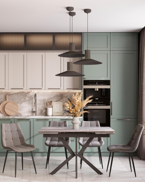 Стол раскладной Marmer 120-180*80*76 керамика антрацит