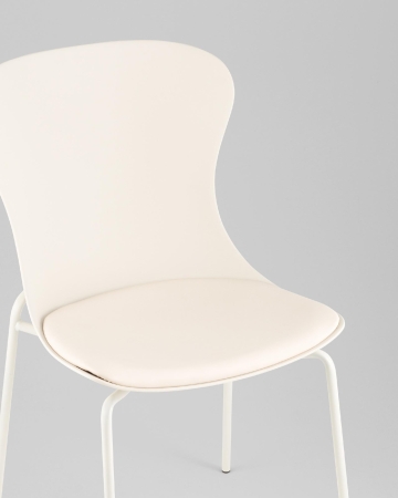 Стул Shaya с подушкой пластик молочный