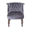 Деревянное кресло Бархат голубовато-серое с темными ножками