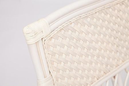 Комплект для отдыха "ANDREA" (диван + 2 кресла + журн. столик со стеклом + подушки) белый, ткань рубчик, кремовый