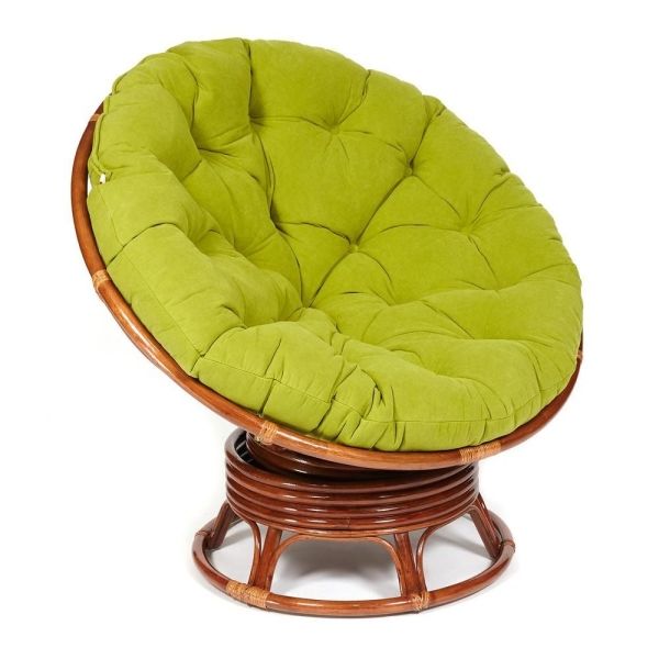 Кресло-качалка "PAPASAN" w 23 и 01 B с подушкой, орех, флок олива, 23