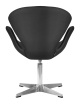 Кресло дизайнерское SWAN черный экокожа, алюминиевое основание