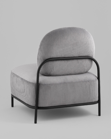 Кресло Стоун велюр рельефный светло-серый