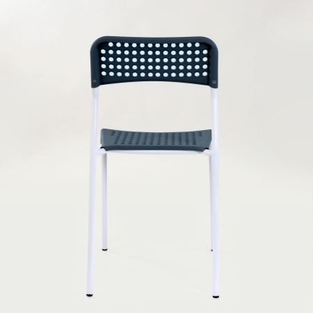 Стул UNO серое сиденье, корпус белый стопируемый