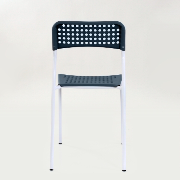 Стул UNO серое сиденье, корпус белый стопируемый