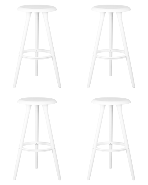 Набор 4 шт Табурет барный ROYCE WHITE, белый (W-02)