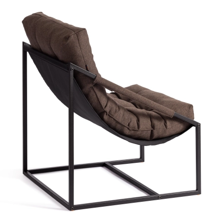Кресло Charli коричневый, ткань и металл, мягкое сиденье, с подлокотниками
