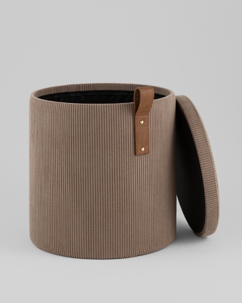 Пуф Руни S с ящиком вельвет коричневый