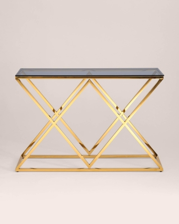 Консоль ИНСИГНИЯ 115*30 золото стекло дым