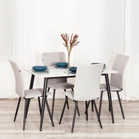 Стул обеденный La Rousse рогожка светло-серая