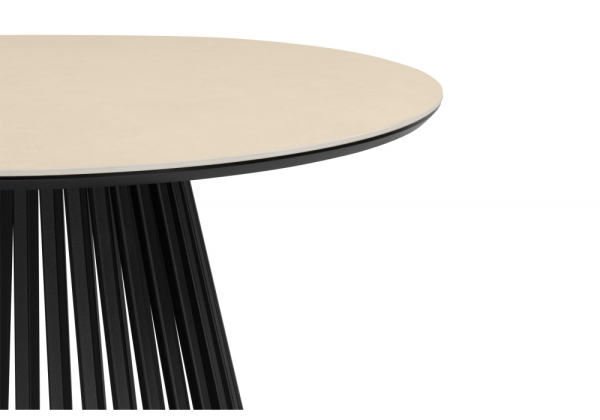 Керамический стол Нэнси 90 okara light yellow, черный