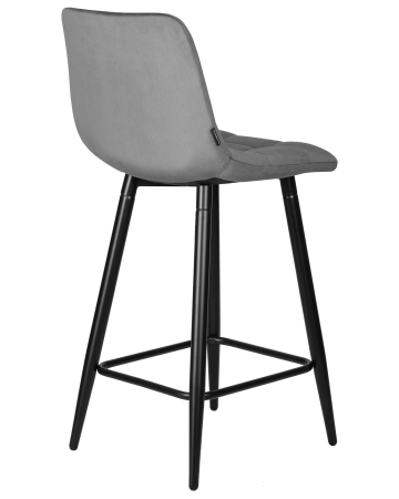 Стул полубарный OLIVIA черные матовые ножки, темно-серый велюр 108-91