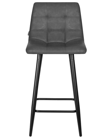 Стул полубарный OLIVIA черные матовые ножки, серая антрацитовая винтажная экокожа RU-08
