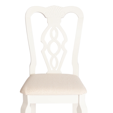 Стул Афродита (Aphrodite) дерево гевея, 46х54х99 см, слоновая кость, ткань кремовая с рисунком