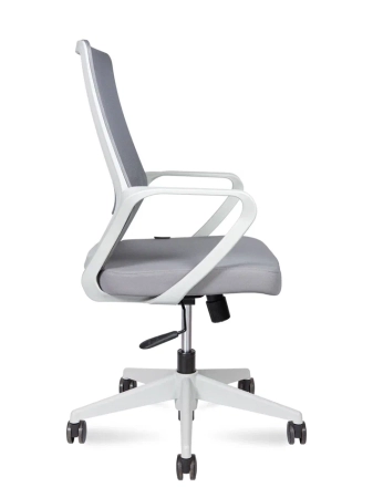 Кресло офисное Pino LB серый, ткань и пластик, мягкое сиденье, с подлокотниками