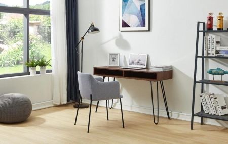 Стол письменный D-003 орех, матовый черный