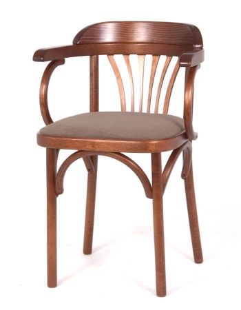 Деревянный стул Венский средний тон с мягким сиденьем из ткани RS 08