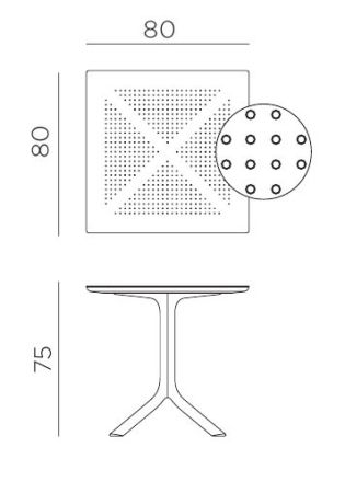 Стол пластиковый обеденный Clip 80 агава