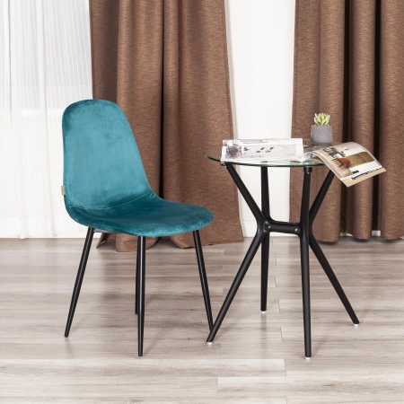 Стул BREEZE (mod. JSC-58) велюр и металл, синий, черный
