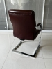 Кресло K-8010L коричневая глянцевая кожа, на полозьях