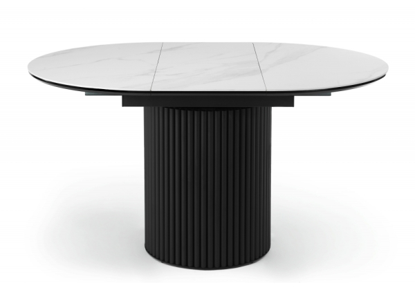 Керамический стол Стивен 100(140) snow white, черный