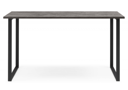 Стол деревянный Лиман 117 х 77 бетон светлый, черный матовый