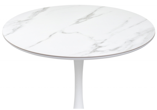Керамический стол Тулип 90х74 белый мрамор, белый