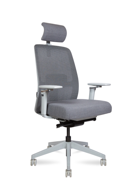 Кресло офисное Altai SL 6D серый, ткань и пластик, мягкое сиденье, с подлокотниками