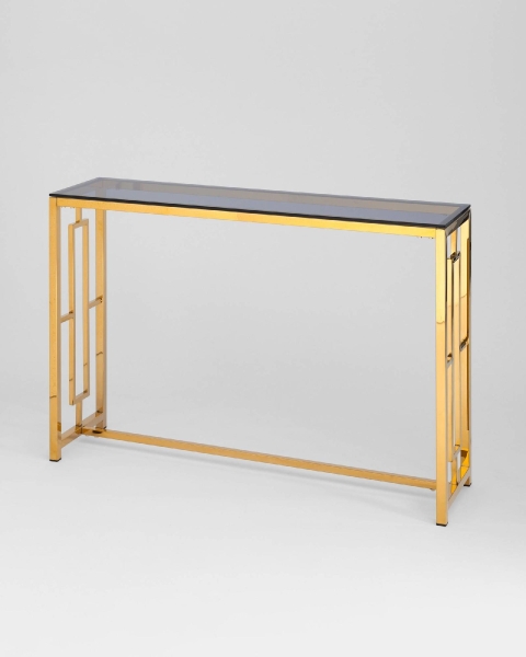 Консоль БРУКЛИН 115*30 золото стекло дым