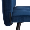 Стул обеденный Medeo синий, велюр и металл, мягкое сиденье, без подлокотников