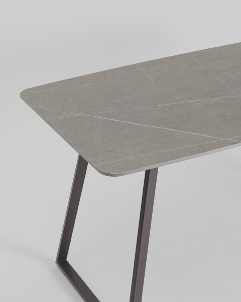 Стол обеденный Vermont 140*80 см керамика темная ножки серые