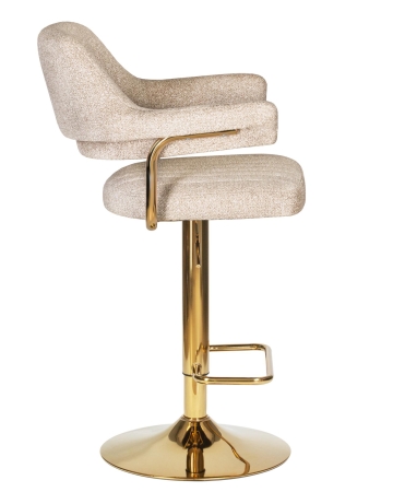 Стул барный CHARLY GOLD бежевый твид LEO26