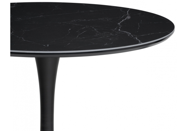 Керамический стол Тулип 90х74 черный мрамор, черный