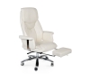 Кресло офисное Парламент ivory, сталь и хром, слоновая кость, экокожа