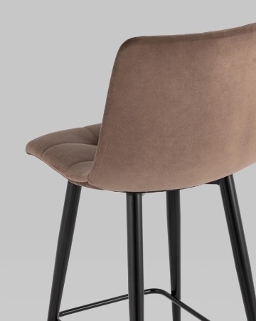 Стул полубарный Джанго велюр коричневый высота сиденья 60 см