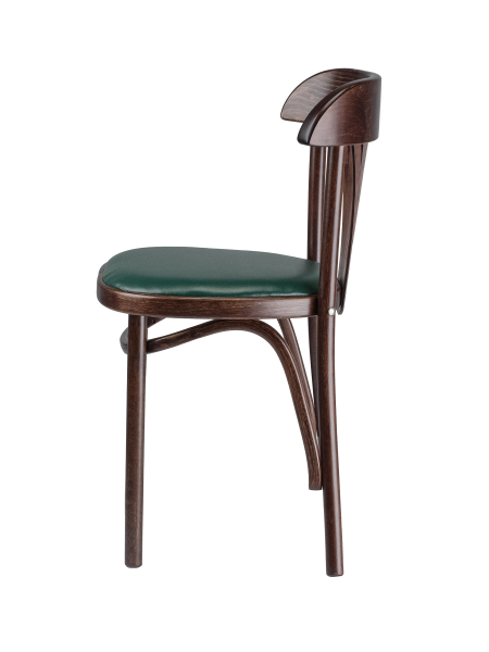 Стул Астра с мягким сиденьем темный тон, экокожа зеленая
