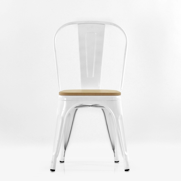 Стул Tolix style Wood белый