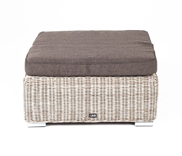 Плетеная оттоманка "Лунго" с подушкой, бежевый