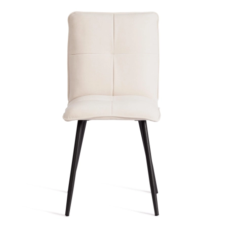 Стул обеденный Sweet белый и серый, ткань и металл, мягкое сиденье, без подлокотников