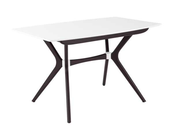 Стол Марко белый и черный, дерево, прямоугольная столешница, раскладной