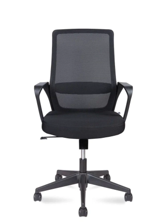 Кресло офисное Pino LB черный, ткань и пластик, мягкое сиденье, с подлокотниками