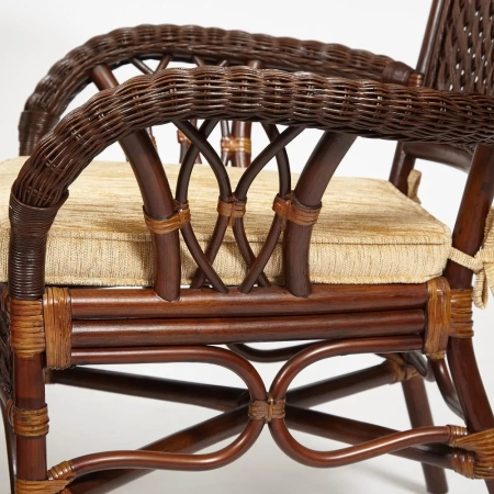 Комплект обеденный "ANDREA GRAND" (стол со стеклом + 6 кресел + подушки)