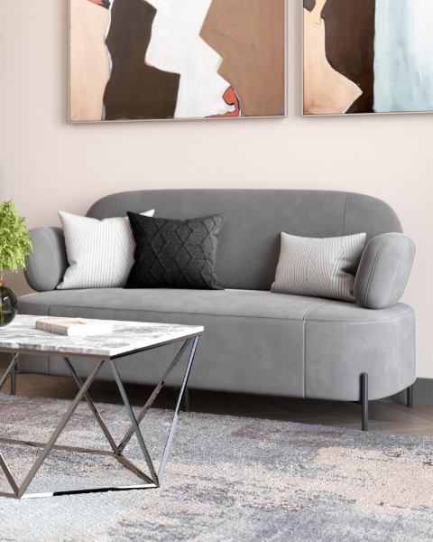 Диван Кэнди велюр серый